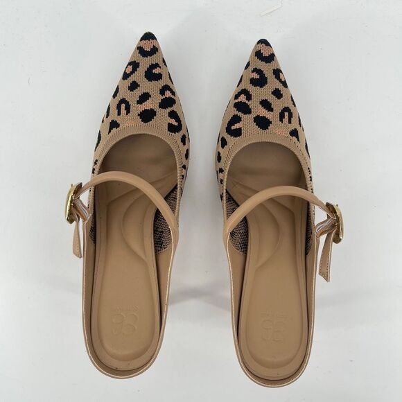 Cosy Island GraceLithe Leopard Knit Pointed Toe Heeled Mules Size 8.5, New - Picture 5 of 17